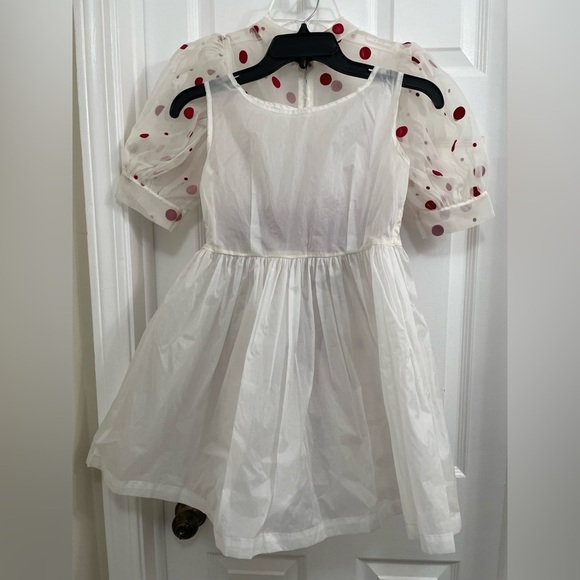 Vintage Polka dot red and white dress with inner Slip. 5-6 years. - Picture 7 of 12
